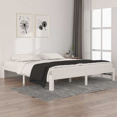Estructura de cama doble sin colchón blanco 180x200 cm (1/5)