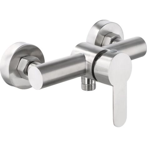 Mitigeur de Douche Mural, Robinet Douche Universel Acier inoxydable 304, Mitigeur Monocommande Douche avec Accessoires de Montage pour Eau Froide et Chaude (1/4)