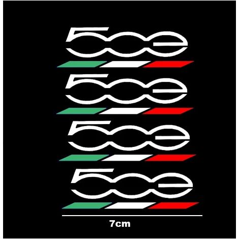 (500E) 4 autocollants de carrosserie compatibles avec Fiat 500, 500X, 500L, 500C, 500E, Punto Tipo, Panda et Bravo. Accessoires auto. (1/4)