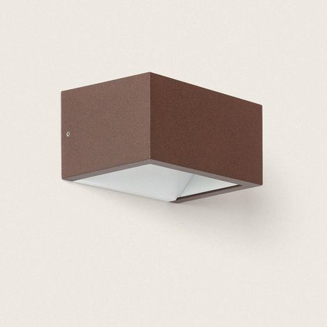 Aplique de Pared Exterior LED 9W Aluminio Iluminación Doble Cara CCT Seleccionable Sheffield Óxido