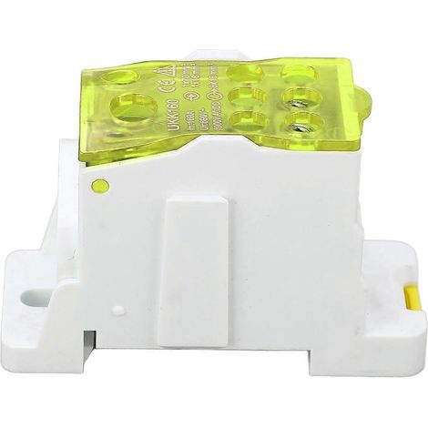 Boîte de jonction 690 V 160 A sur rail DIN, jaune