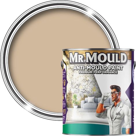 MR MOULD - Anti-Mould Paint - Premium Colour & Protection for Interior Walls & Ceilings - Beige - 1L (1/5)
