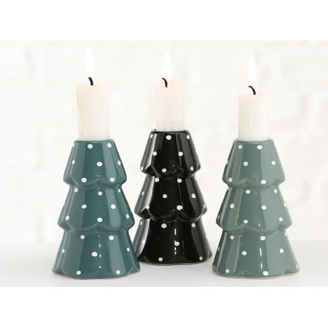 Portacandele in ceramica, ornamento per albero di Natale, decorazione natalizia per candele
