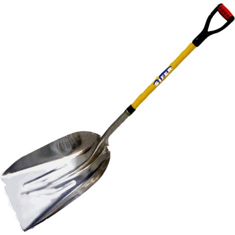 SIFER Pala de Aluminio 37,5x50 cm con Mango Anilla Metálico Amarillo 97702
