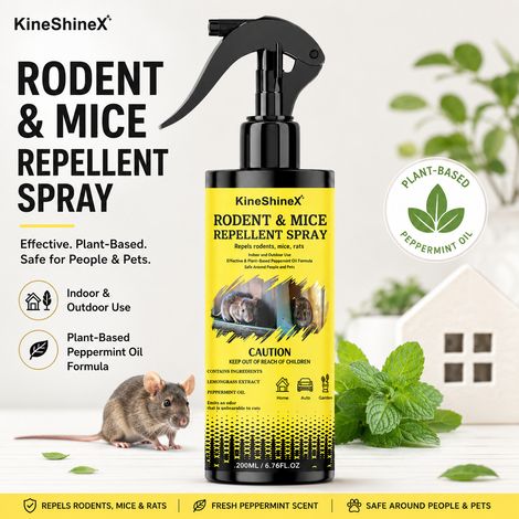 KineShineX Natürliches Rattenabwehrspray: Pflanzliche ätherische Öle wehren Ratten ab, sicher und umweltfreundlich für Gärten und Haustiere. (1/5)