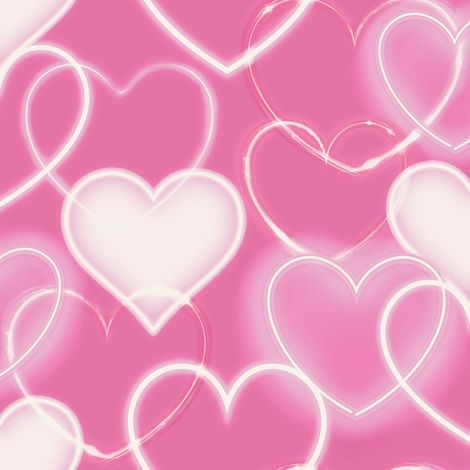 Arthouse Neon Heart Wall Pink Wallpaper Stylish Children's Bedroom Feature Wall (1/4)