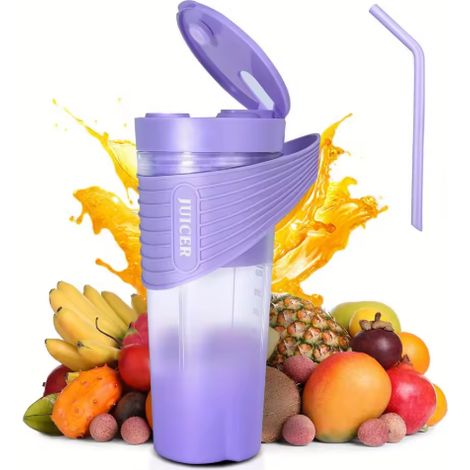 Tragbarer Standmixer, Smoothie- und Milchshake-Mixer, wiederaufladbarer Personal Blender, Mini-Mixer mit vier ultrascharfen Klingen