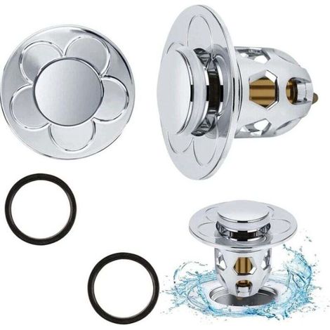 2 Pièces Bonde de Lavabo Universel Pop Up,Bonde de Lavabo Pop-Up avec Filtre Anti-Clogging,Flitre de Vidange Anti-Bloqué