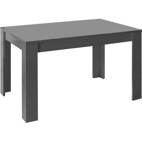 CARBONE - Table Repas Extensible Finition Gris Carbone Laqué (1/3)