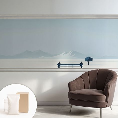 Papier peint avec colle pour décoration moderne de salon chambre à coucher cuisine et bureau Facile Paysage minimaliste 250x104 cm (1/5)