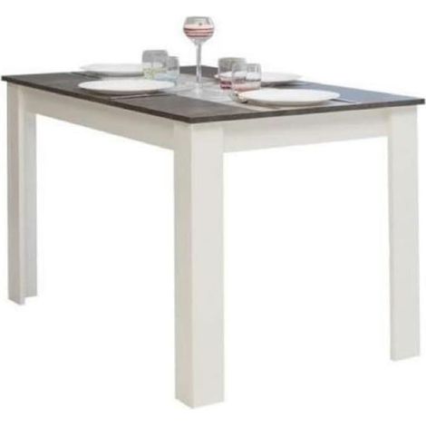 My Brand Tavolo da Pranzo Fisso Minimal Bianco Marrone 140x80x75 cm (1/2)