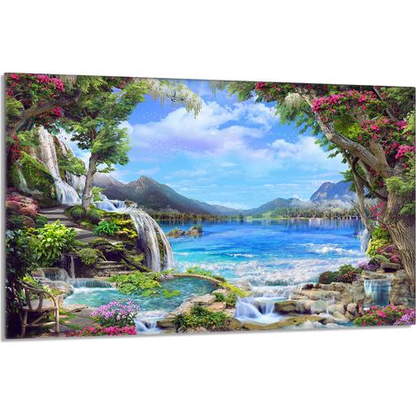 Glasschutzplatte für den Herd 80x52 Berge