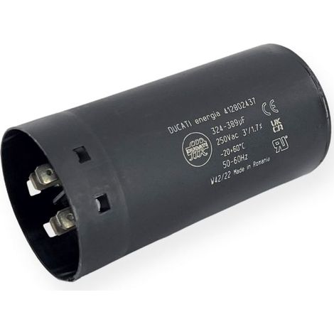 Condensateur de démarrage 324-389µF à cosses faston 6.3, fond plat - Ø52x105mm - DUCATI (1/3)