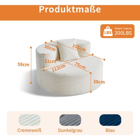 Fauteuil inclinable en tissu ergonomique – Durable, coussin d’assise amovible, confortable – Idéal pour salon ou chambre (1/5)