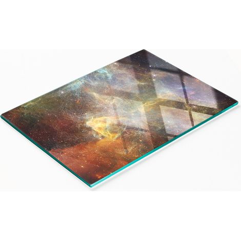 Vassoio da portata in vetro temperato con grafica Kosmos 80x52 cm (1/5)