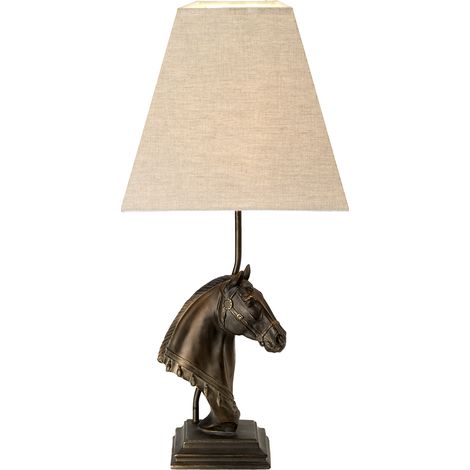 Lampe de table résine brune cheval Eclipse E27 40W (1/5)