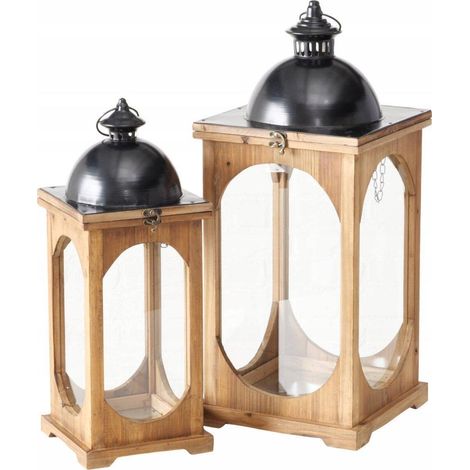 Lampioni Boltze Melira in legno di pino 50 e 61 cm decorativi (1/3)
