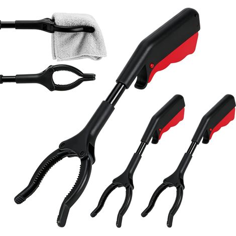 Pince Ramasse Objet,3 Pièces Pince de Préhension de 30cm pour Enfants et Personnes Agées Pince à Déchets Courte pour Ramassage des Déchets Recyclage Déchets de Jardin (1/5)
