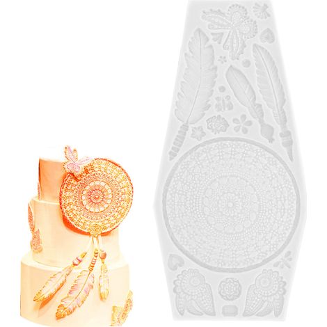 Moule silicone plume papillon pour gâteau chocolat fondant biscuit, déco pâtisserie DIY, gris, 26x12x1 cm, 1 pièce (1/5)