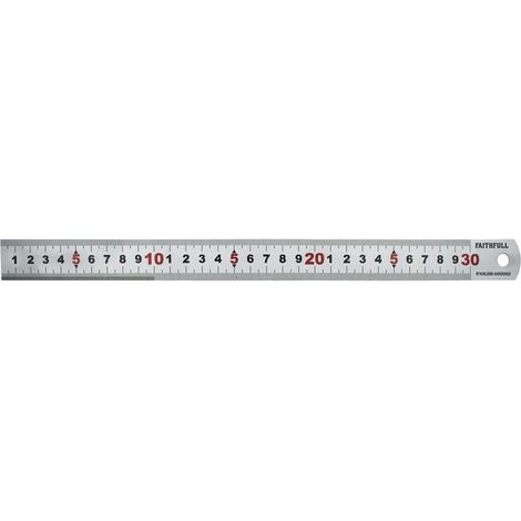 Faithfull Matt Silver Measuring Rule 300mm FAIRUL300MS