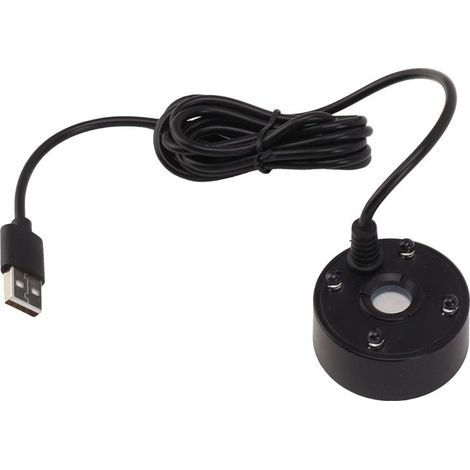 USB-Sprühbrunnen mit 5V-Farb-LED-Leuchten und Ultraschallzerstäuber für Teiche, Steingärten, Aquarien und Spülbecken (schwarz) (1/5)