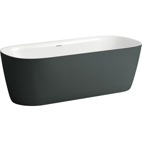 LAUFEN MEDA Badewanne, freistehend, Verkehrsgrau matt/Weiß