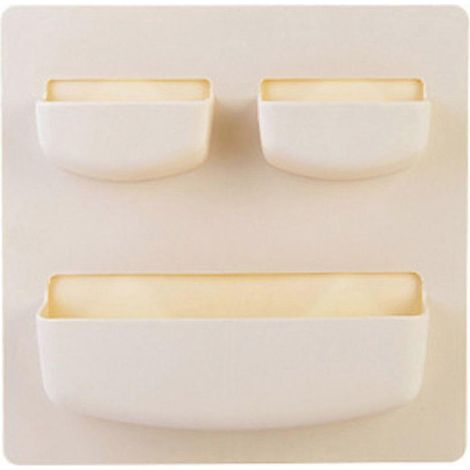 Bathroom Storage Rack Wall Mounted Storage Box Holder Kitchen Organizer for HouseholdHorizontal Apricot 21.5x21.5 cm / 8.5x8.5 in