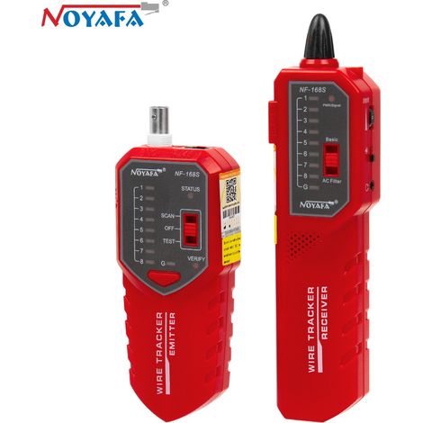 Testeur de câbles réseau - Émetteur NF-168S : testeur de câbles coaxiaux réseau LAN, connecteurs compatibles RJ11, RJ45 et BNC, mode 2 tonalités (1/5)