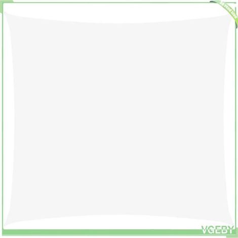 Voile de parasol - FAFEICY - Carré 4x4 m - Tissu Oxford PU - Blanc - Anti-UV & Résistant à l'eau (1/5)