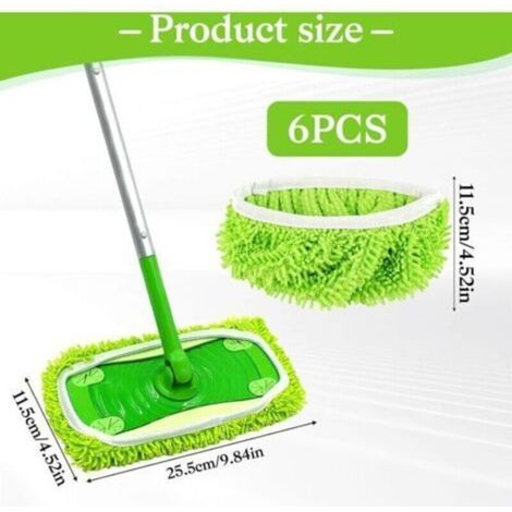 7 pièces de lingettes réutilisables pour balai Swiffer, en microfibre, têtes de rechange pour balai, compatibles avec les systèmes de nettoyage humide et sec