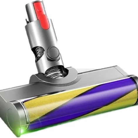 Tête de brosse électrique compatible Dyson V7 V8 V10 V11 V15, brosse de sol à LED verte pour parquet, carrelage et marbre, rouleau souple (1/5)