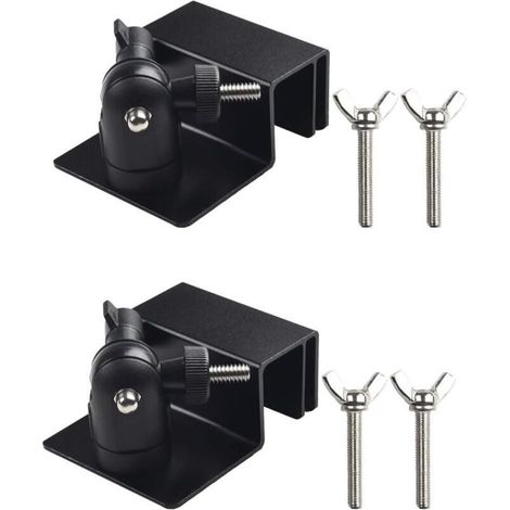 2 Pack Weatherproof Gutter Bracket for Security Cameras, Wall Mount with Universal Screw Adapters for Ring Panel (Black) (1/5)