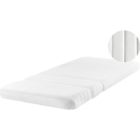 Materasso in schiuma per letto allungabile 90 x 130/160/200 cm per bambini PU Schiuma Media Sfoderabile Bianco CLEVER (1/5)