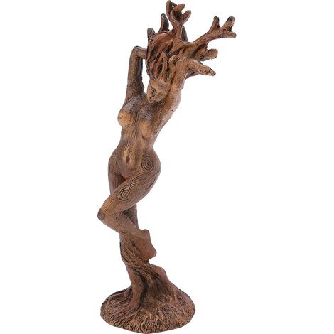 Dryade Statue Jouet, en Forme d'arbre Mâle Femelle Résine Sculpture Figurine Jardin Figurines Artisanat Décorations Accessoires pour la Maison(Déesse de la forêt) (1/5)