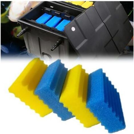 4-Piece CBF350 Pond Filter Sponges – Effective biological filtration foam, easy cleaning and replacement, fine, coarse, and yellow blue sponges for CBF-350 pond filter