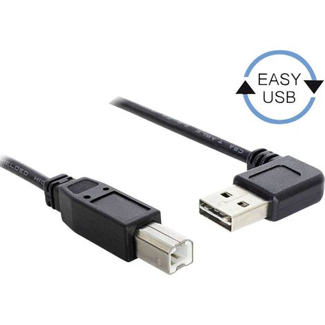 DeLOCK Delock 1m USB 2.0 A - B m/m - 1 m - USB A - USB B - 2.0 - Male connector / Male connector - Noir (83374) (1/4)