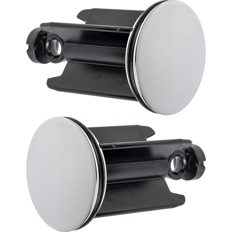 SHINING HOUSE Bouchon de lavabo de salle de bain universel, lot de 2, bouchon de canalisation chromé, en laiton, avec joint en caoutchouc, bouchon réglable en hauteur, drain de baignoire en acier inox (1/5)