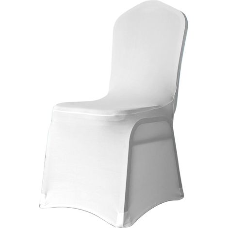 White Spandex Chair Cover, Flat Covers, Stretch Fabric, Protective Cover for Wedding, Banquet, Ceremony, Hotel Party, Party Decoration
