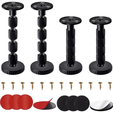 JSSEVN - 4-Piece Adjustable Furniture Legs, Height Adjustable from 25 to 120 mm, Adjustable Table Legs, Can Be Drilled or Self-Adhesive for Furniture (1/5)