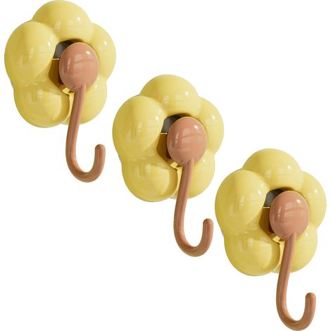 Crochet Ventouse Fleur - Force 10kg Sans Perage - Pour Salle De Bain Cuisine Toilette - Lot De 1 (1/5)