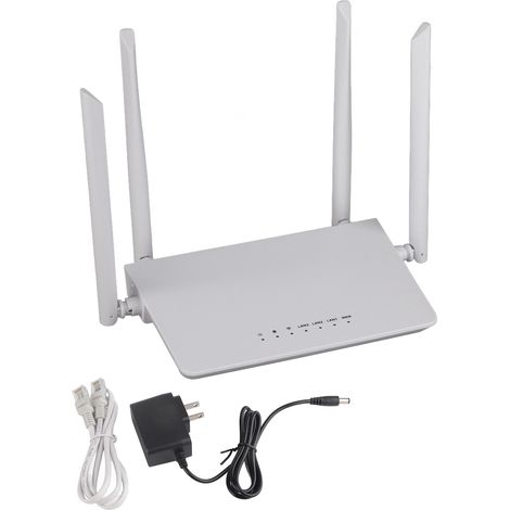 Routeur WiFi Sans Fil 4 Antennes 300M Haute Vitesse pour Maison, Prise US, Blanc, Antennes Quad, Percée Murale (1/5)