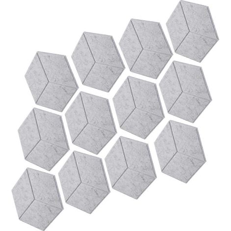Lot de 12 panneaux acoustiques en mousse auto-adhésive (gris) (1/4)