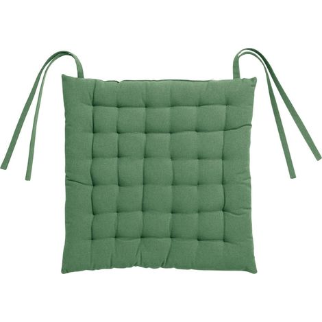 Galette de Chaise Capitonnée 36 Points en Coton Recyclé Prairie 38 x 38 x 3 cm pour Jardin et Terrasse - PANGIVO (1/2)