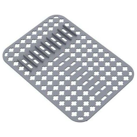 1pc Tapis d'évier, Tapis de Protection en Silicone, 40X29 CM PVC Cuisine Tapis D'évier Protecteur pour évier et évier avec Trous de Drainage (Gris) (1/4)