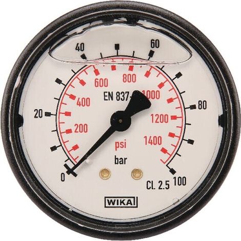 Man贸metro di谩metro 63 0-100 bar 1/4" trasero WIKA MA63100B04PLGF