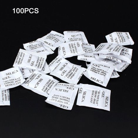 Déshumidificateur Silice Gel - Lot de 50/100 Pièces - 4x3cm - Non toxique, Anti-condensation pour Outils, Collections (1/3)