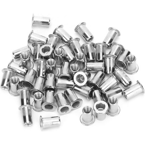 50 Rivets écrous M5 en acier inoxydable à nervures, visserie industrielle de fixation pour bricolage (1/5)