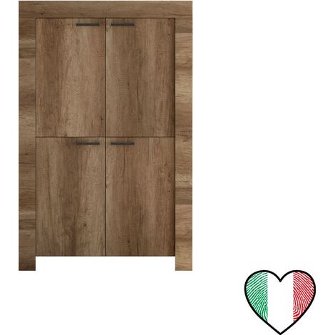 Credenza soggiorno in Rovere 4 ante 102x158, Made in Italy - Land (1/2)