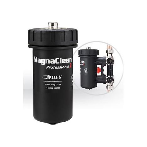 Filtre chauffage central magnétique MagnaClean Pro 2 – Action cyclonique – Efficacité sous le micron – Pour 20 radiateurs et 200m² – Adey