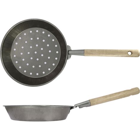 PADELLA PER CASTAGNE CONICA CON MANICO IN LEGNO 26CM (1/2)